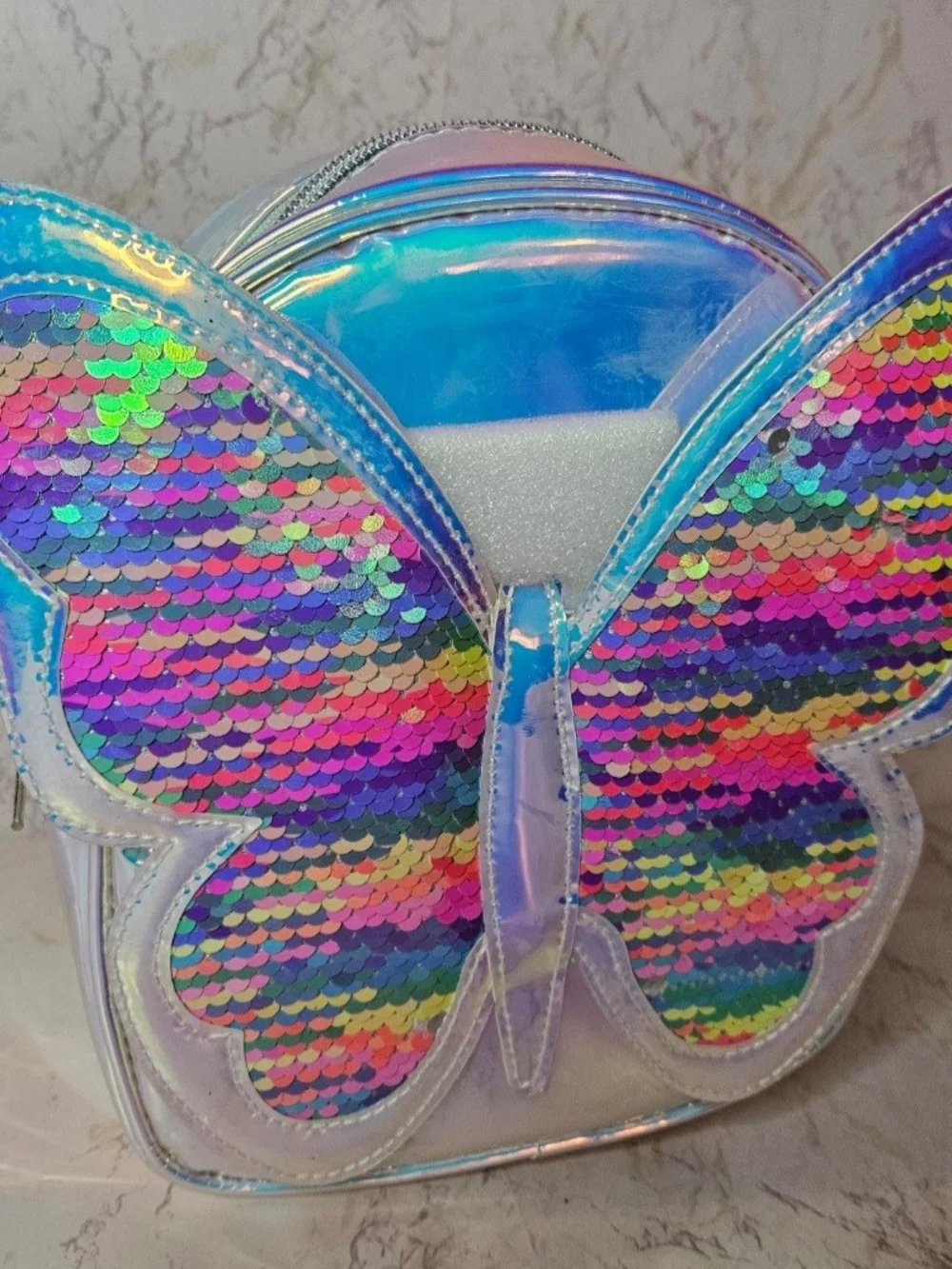 The Children's Place Iridescent Butterfly Sequin Mini Backpack - Rainbow